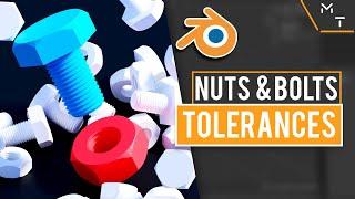 3D Printed Nuts & Bolts Tolerances In Blender 2.83 | How to - Tutorial