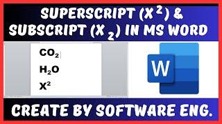 Superscript and Subscript Option in Microsoft Word in Hindi