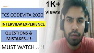 TCS Codevita 2020 Interview Experience 11th Sep 2020 | Important Questions mistakes..!!