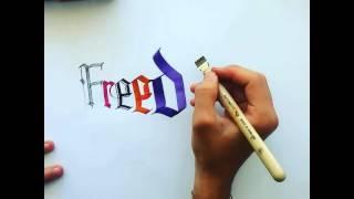 ''freedom'' calligraphy