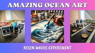 Ocean Art - Resin Waves Experiment #resinart #oceanart #oceanwaves #experiment