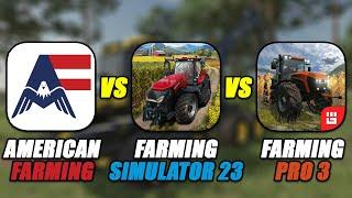 MOBILNY POJEDYNEK - American Farming VS Farming Simulator 23 VS Farming PRO 3