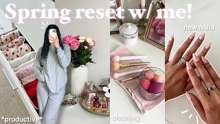 SPRING RESET VLOG  cleaning, at-home nails, productivity, & amazon SOJOS sunglass haul