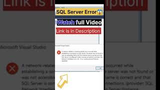 SQL SERVER Error!!Must Watch video!| Solve it in 2 STEPS #shorts #tutorial #sql #viral #trending