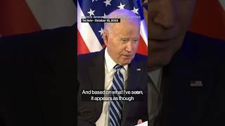 Biden— it appears explosion at Gaza hospital was done by the “other team” #politics #shorts