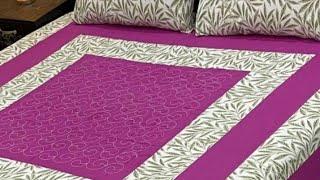 New arrival patchwork bedsheet designs  | New embroided bedsheet designs