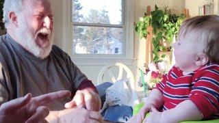 babys playing with their grandparents - Funny Moments For Baby - funny baby cute