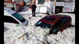 Freak hailstorms bury Mexico town in 5ft thick ice