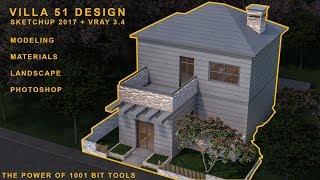 Villa 51: Engrave with 1001 bit tools, materials, Landscape & photoshop