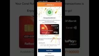 ICICI Bank Coral Rupay Credit Card,  Pre Approved 1,90,000 Credit Limit, Coral Credit Card, #viral