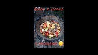 Фазан тушеный в казане с овощами,рецепт фазана в казане