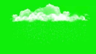 Full HD  Rain Cloud Green Screen with Rain Sound Effects