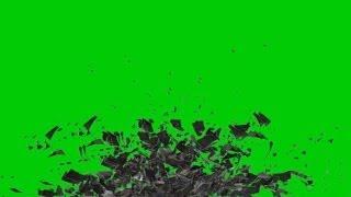 rubble heap flying apart - green screen effect