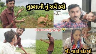 આટલું નુકશાન એક ખેડૂત જ સહન કરી શકે  | અમારે બાયુ સેવાભાવી બોવ રોટલાના કટકા કરીને આપે  | village