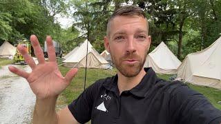 i flew across the country to set up 25 GLAMPING tents