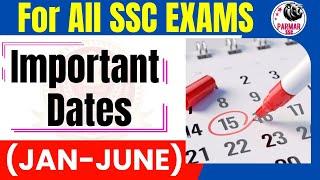 STATIC GK FOR SSC EXAMS | IMPORTANT DATES  (JAN - JUNE) | PARMAR SSC