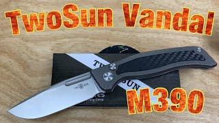 TwoSun Vandal M390 Button Lock Luvthemknives / Max Tkachuk design  Time to get Vandalized !!