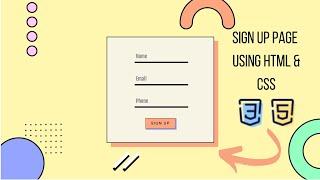 Create a Modern Sign-Up Page Using HTML & CSS | Clean & Responsive Design (No Talking)