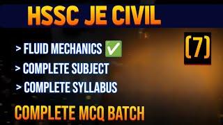 HSSC JE FLUID MECHANICS & OCF MCQ | PYQ CLASS 7 #hsscje #civilengineering #hssccet