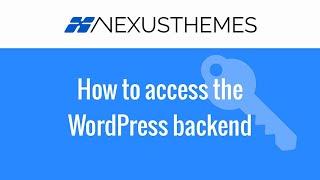 How to access the WordPress backend of your Wordpress website