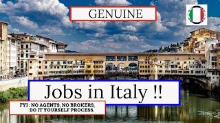 Jobs in ITALY   |   Italy Jobs, No brokers, No agents, just do it yourself!!   || BUXTON.