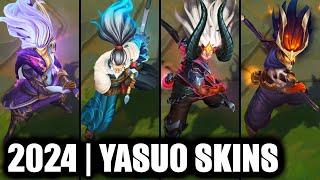 ALL YASUO SKINS SPOTLIGHT 2024 - Genesis Nightbringer Yasuo Newest Skin | League of Legends