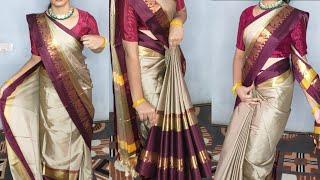 how to make perfect pleats in silk saree draping tutorial/step by step for beginners