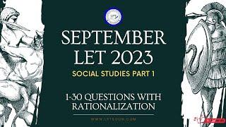 SEPTEMBER 2023 New Curriculum LEPT Questions in SOCIAL STUDIES with rationalization Part 1 #lpt2023