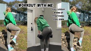 WORKOUT WITH ME | FULL LEGDAY + STRETCHING | JUICY GLUTE LEG WORKOUT