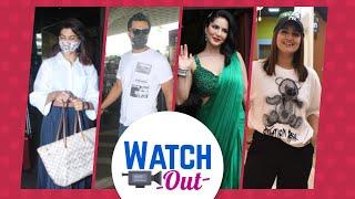 Watch Out: OMG! Sunny Leone Looks Beautiful In a Green Satin Saree, Sonakshi Sinha Also Spotted