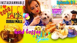 Gold coffee in pet friendly Instagrammabale cafe CoCoParis - Dog-friendly Cafe in Dubai, Dubai Vlog