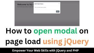 How to open modal on page load using jQuery || Show modal popup window on page load using jQuery