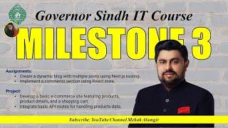 Milestone 3 | Governor Sindh's IT Course: Build Dynamic Blogs & Ecommerce Website