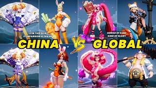 China Server vs Global Server - Low Tier Skins in Honor of Kings - 2024 Ultra HD Comparison