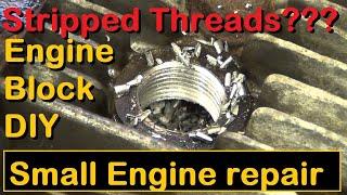 Fix Small Engine Stripped Bolt Hole Threads, easily and stronger.