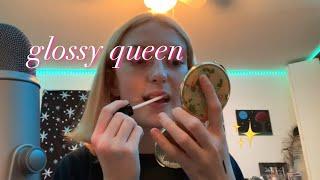 lipgloss application & review ASMR | Glossy queen