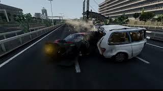 BeamNG.drive | Highway | Tokyo's Shuto Expressway | 600+ km/h | Accident |