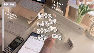 1 HOUR real time late night study with me #1 (no music)   ipad, keyboard + pencil asmr, bg noise