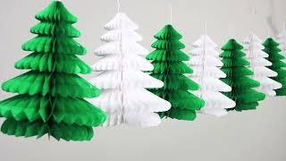 Christmas Tree Paper Honeycomb DIY | Christmas Tree Decorations