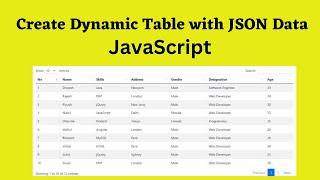 Create Dynamic Table from JSON Data using JavaScript | Dynamically Display Data with JavaScript
