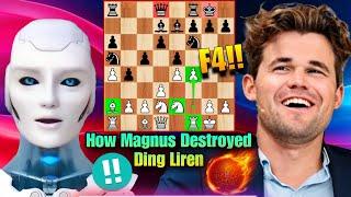 Magnus Carlsen PARALYZED Ding Liren By His F4 Opening Strategy By Stockfish | Fide Championship | AI