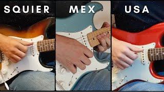 Fender Stratocaster - Squier vs Mexico vs USA