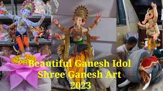 Beautiful Ganesh Idol Shree Ganesh Arts Goregaon West 2023 Mumbai Ganpati Utsav 2023