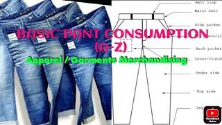 Fabric Consumption Calculation | Basic Pant | Parts Name | Apparel | Garments | #Merchandising