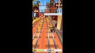 Subway Surfers Run away from trains