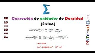 Conversión - unidades de Densidad [Física]