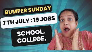 July 07 :  19 School Teacher/Clerk jobs Vacancies Kolkata, dated 7th July Sunday Vacancy in kolkata