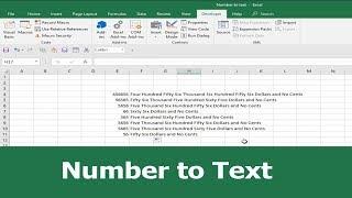 How to Convert Number to Text in MS Excel 2016