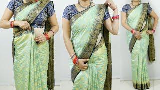 Perfect saree wearing step by step | Saree draping for beginners | How to wear silk saree perfectly