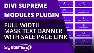 Divi Theme Full Width Mask Text Banner With Sale Page Link 